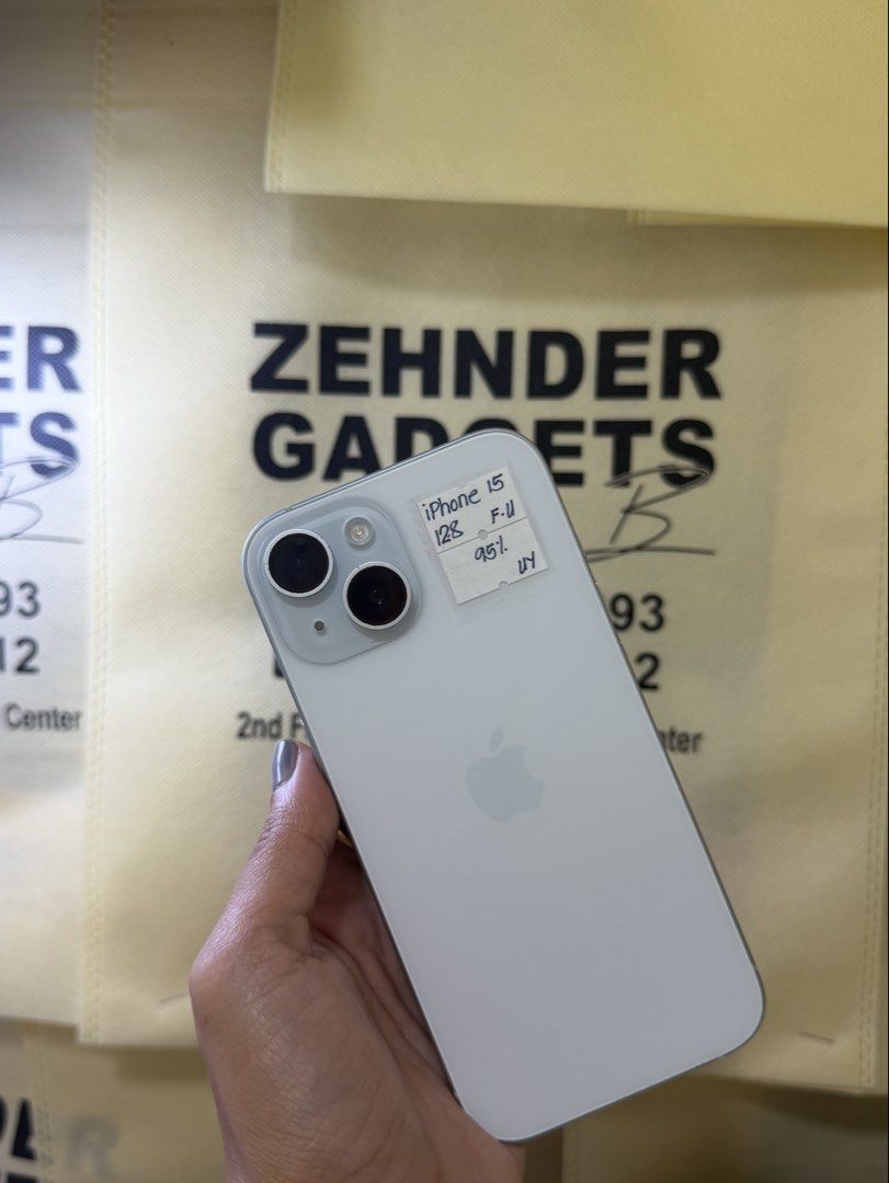 iPhone 15 128GB OPENLINE (NTC APPROVED) (Category: iPhone 15 Series) located in San Juan City. Submitted by desireebayal96 (Listing ID 1465973348, Image 1). Description: iPhone 15 * NTC APPROVED * 128GB * OPENLINE (ANY SIM) * 95% BATTERY HEALTH (ORIGINAL NOT BOOSTED, CAN CHECK 3UTOOLS) * 98% SMOOTH * NO ISSUE * NO HISTORY OF REPAIR * FACE ID & TRUETONE WORKING * WITH TYPE-C CORD OPEN FOR COD SAME DAY DELIVERY PLUS SHIPPING FEE MESSAGE ME DIRECTLY