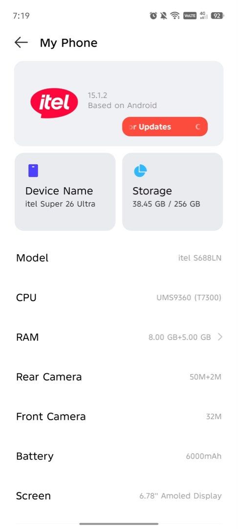 Itel super 26 ultra (Category: Announcements) located in Manila. Submitted by micksss.123 (Listing ID 1466070704, Image 2). Description: 🔥 ITEL SUPER 26 ULTRA — 256GB 🔥 ✨ 8GB RAM + 8GB Extended RAM 💾 256GB ROM ⚡ UNISOC T7300 6nm Processor 🖥️ 6.78” 1.5K 144Hz 3D-Curved AMOLED Display 📸 50MP Rear Camera 🤳 32MP Front Camera 🔋 6000mAh Battery ⚡ 18W Fast Charging 🎮 Good for Gaming 🎥 Nice pang-Vlog & Content Creation! 💧 IP65 Dust & Splash Res