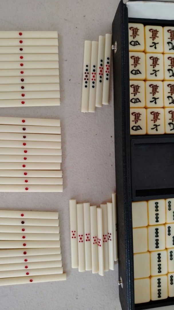 Japan Mini Mahjong Set in Black Carrying Case (Category: Board Games & Puzzles) located in Bulacan. Submitted by amarijapansurplus (Listing ID 1465960246, Image 3). Description: 📌as is 📌WYSIWYG 📌First to pay basis 📌Auto pass sa COD iwas scam sa part ko 📌MOP: GCASH 📌MOD: Pick-up, Lalamove (motorcycle) or J&T/Flash Express/SPX Express 📌Courier Wed and Sat sched 📌Return and Exchange Store Policy, Strictly No Refund 📌Loc. Panginay, Balagtas,