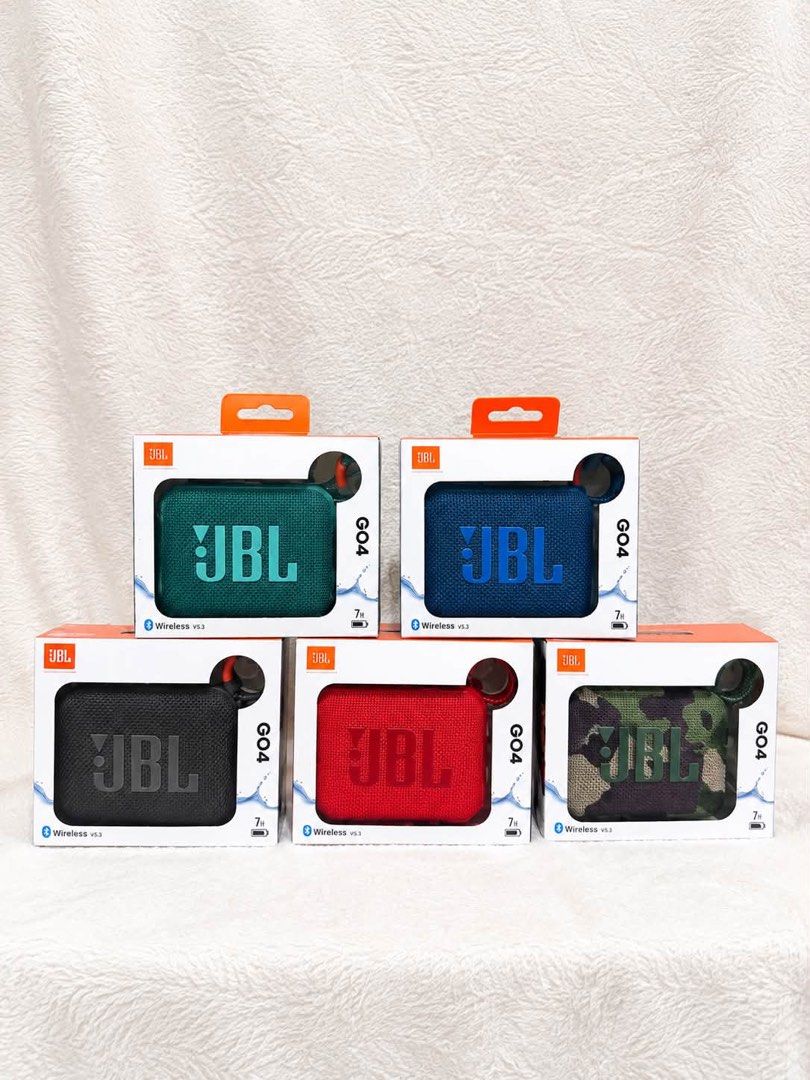 JBL GO 4 Portable Bluetooth Speaker Brand New Boxed (Category: Soundbars, Speakers & Amplifiers) located in Manila. Submitted by dawnlunar (Listing ID 1466059819, Image 1). Description: - Brand new JBL Go 4 portable Bluetooth speakers - Colors available: Teal, Blue, Black, Red, and Camo - Brand new in original retail packaging Pwede Meetup if taga San Juan City .