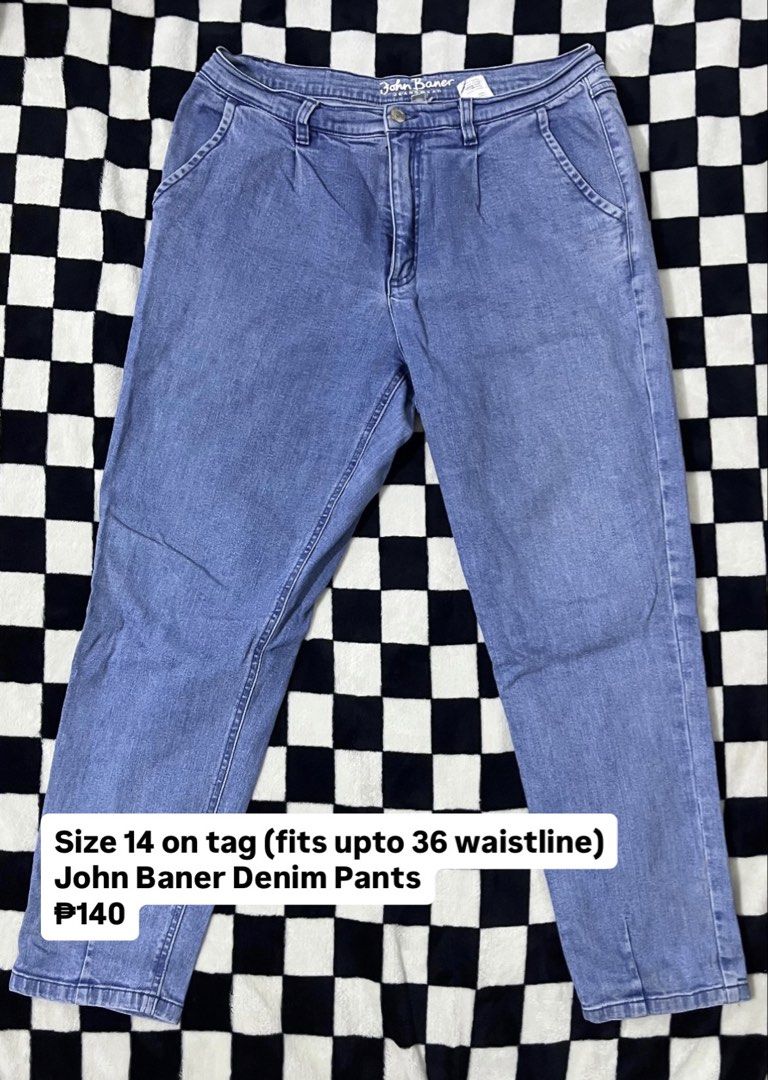 John Baner Denim Pants Size 14 (Category: Jeans) located in Tagum. Submitted by reijaann (Listing ID 1466142395, Image 1). Description: Plus Size Preloved Decluttering! 🩷🧚‍♀️ 📌 Price + sf 📌 MOP: maribank / gcash 📌 MOD: J&T 📌 PAYO (pay as you order) 📌NO COD (no 🍊/tt checkout) 📌NO CANCELLATION ONCE PAID 📍 Location: Tagum City, Davao del Norte.