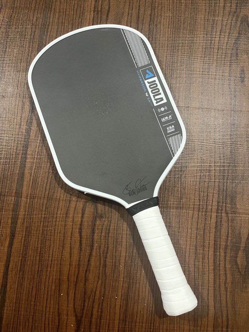JOOLA Hyperion CWS 14mm Ben Johns Pickleball Paddle (Category: Racket and Ball Sports) located in Cebu City. Submitted by adriano.adriano (Listing ID 1466069794, Image 1). Description: original fr the US, Joola Pro Hyperion IV pickleball racket. used in good condition. Normal signs of play on the face and edgeno bag. bnew price is around Php17,000. see actual photos. buyer pays delivery fr cebu.