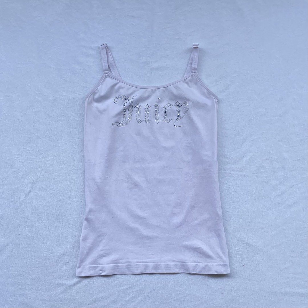 Juicy Couture Cami (Category: Blouses) located in General Santos City (Dadiangas). Submitted by kala_chuchi (Listing ID 1465960394, Image 1). Description: Size. Small 13.5 inches width 19.5 inches length Flaws. Missing few gems Over all condition Excellent .