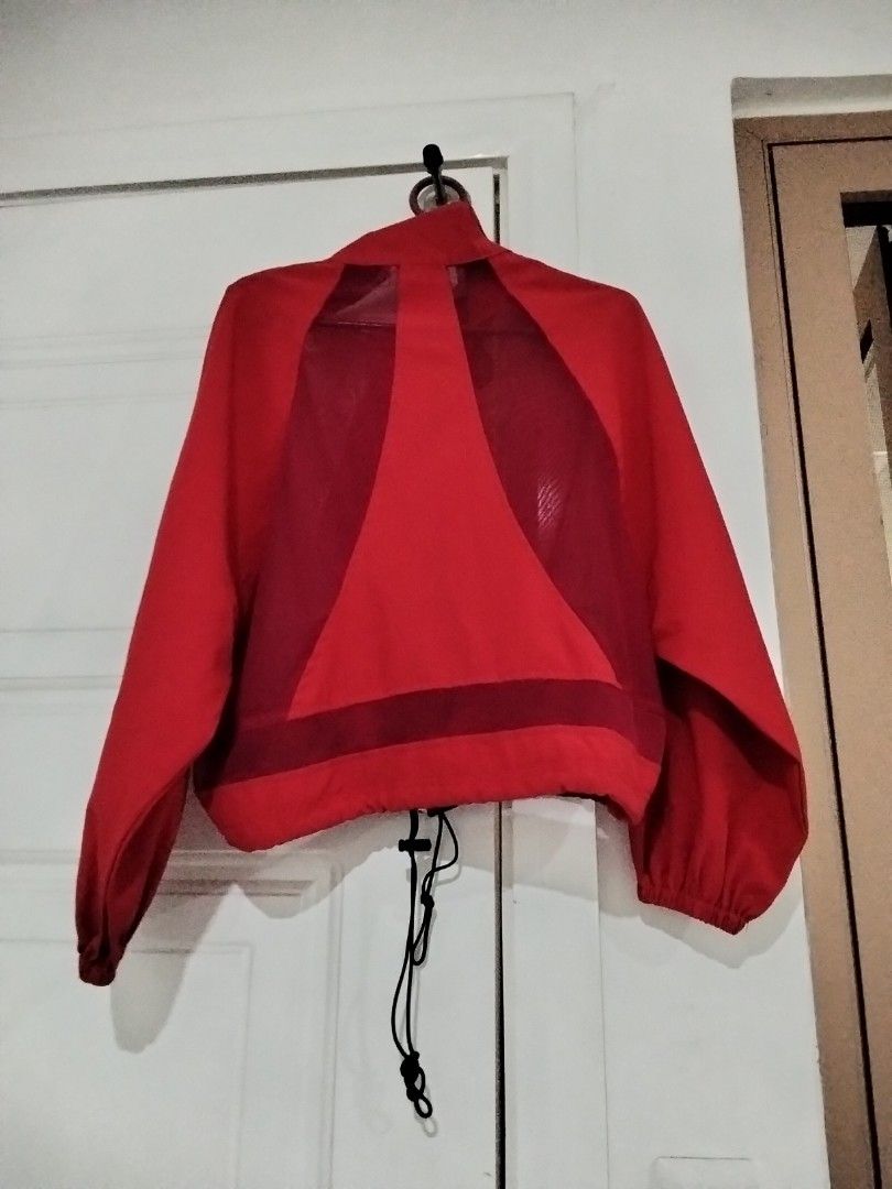 KAAYO Modern Mindanao Red Zip-Up Jacket (Category: Coats, Jackets and Outerwear) located in Manila. Submitted by jeansuaco942346 (Listing ID 1465967564, Image 3). Description: Red zip-up jacket from KAAYO Modern Mindanao. Mesh panels on the front and back. Stand-up collar and front zipper closure. Drawstring hem to adjust fit. Long sleeves with elastic cuffs. Handcrafted style..