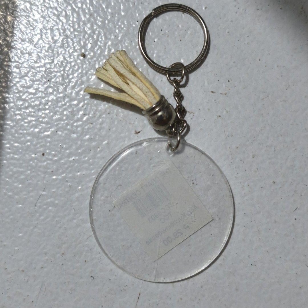 Keychains for Vinyl Stickers (Category: Craft Supplies & Tools) located in Makati City. Submitted by bluetheaspin (Listing ID 1466136275, Image 1). Description: Price: ₱18 Original Price: ₱29 Bought from Craft Central Greenbelt have 11pcs with assorted colored tassles Get All Price: ₱175 Location: Makati.
