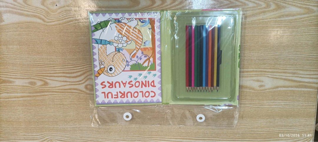 Kid’s Coloring Activity Set with Crayons (Category: Educational & Learning Toys) located in Taytay. Submitted by crisha14344 (Listing ID 1465985403, Image 2). Description: Children’s Dinosaur-Themed Coloring Set Multiple Colored Crayons Sticks Binili namin from toy kingdom Di nagamit Fix price na po Decluttering.