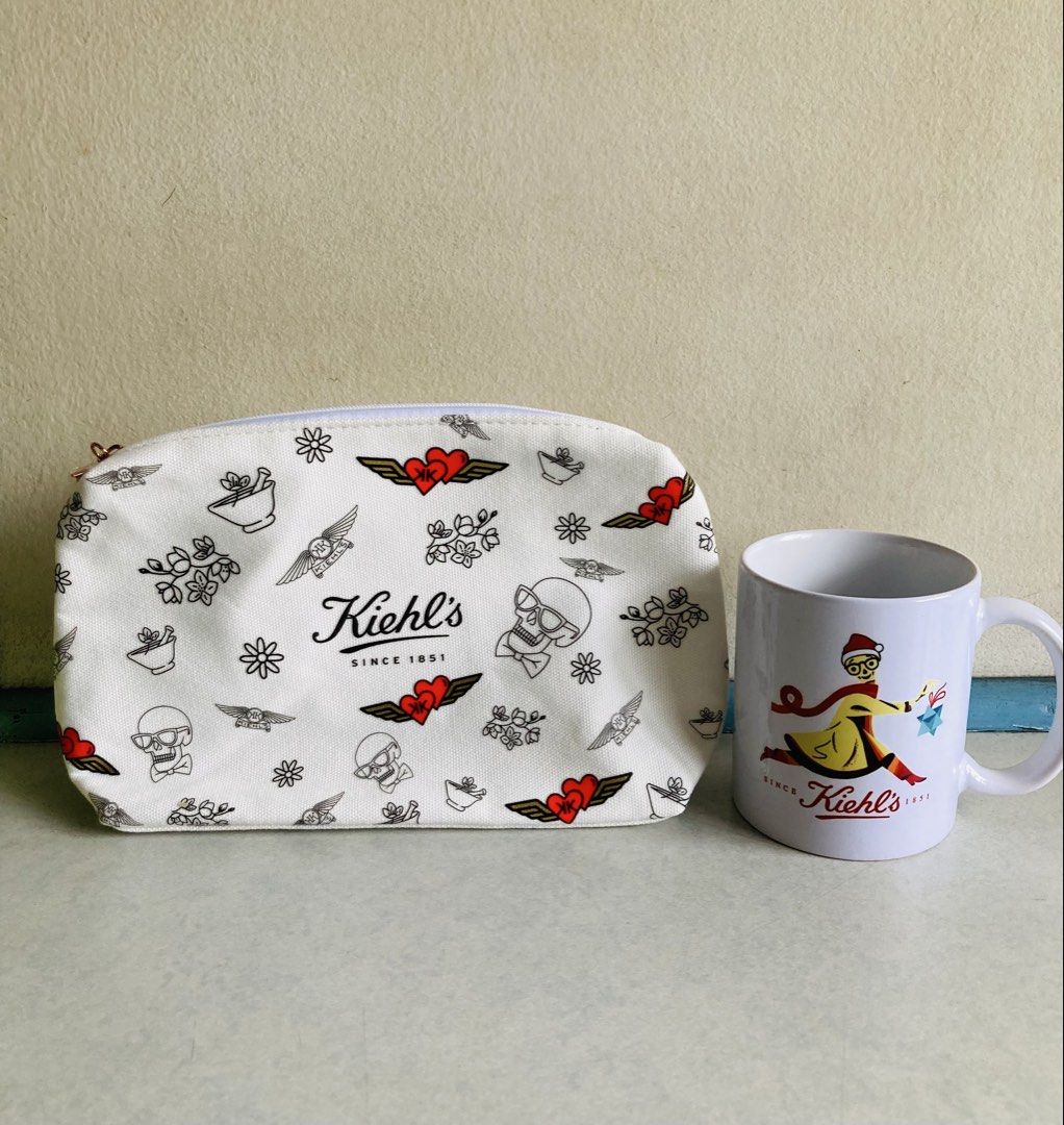 Kiehl’s Cosmetic Pouch & Ceramic Mug (Category: Everything Else Others) located in Manila. Submitted by daddythrifter (Listing ID 1465977441, Image 2). Description: All for 500 Authentic Pouch Color: Off White Pouch Material: canvas Pouch Size: 10.5” l x 2.75” w x 6” h .