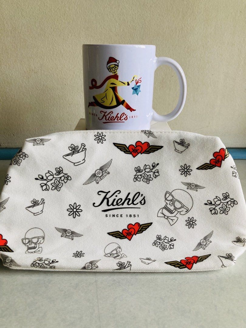 Kiehl’s Cosmetic Pouch & Ceramic Mug (Category: Everything Else Others) located in Manila. Submitted by daddythrifter (Listing ID 1465977441, Image 1). Description: All for 500 Authentic Pouch Color: Off White Pouch Material: canvas Pouch Size: 10.5” l x 2.75” w x 6” h .