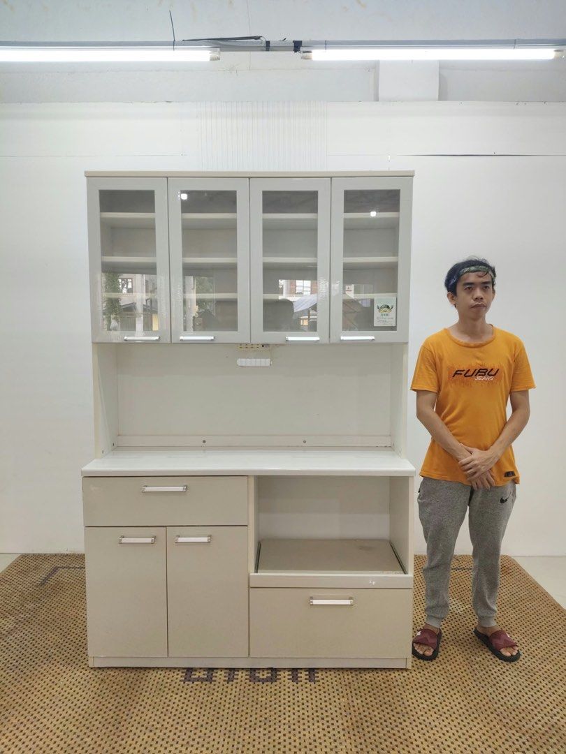 Kitche Cabinet (Category: Shelves, Cabinets & Racks) located in Quezon City. Submitted by matetdevis13 (Listing ID 1465962432, Image 3). Description: Elegant White Kitchen Cabinet with Storage, and Countertop Price: 10,500 L53 x W17.5 x H81 In good condition Code MJS45-RB17.