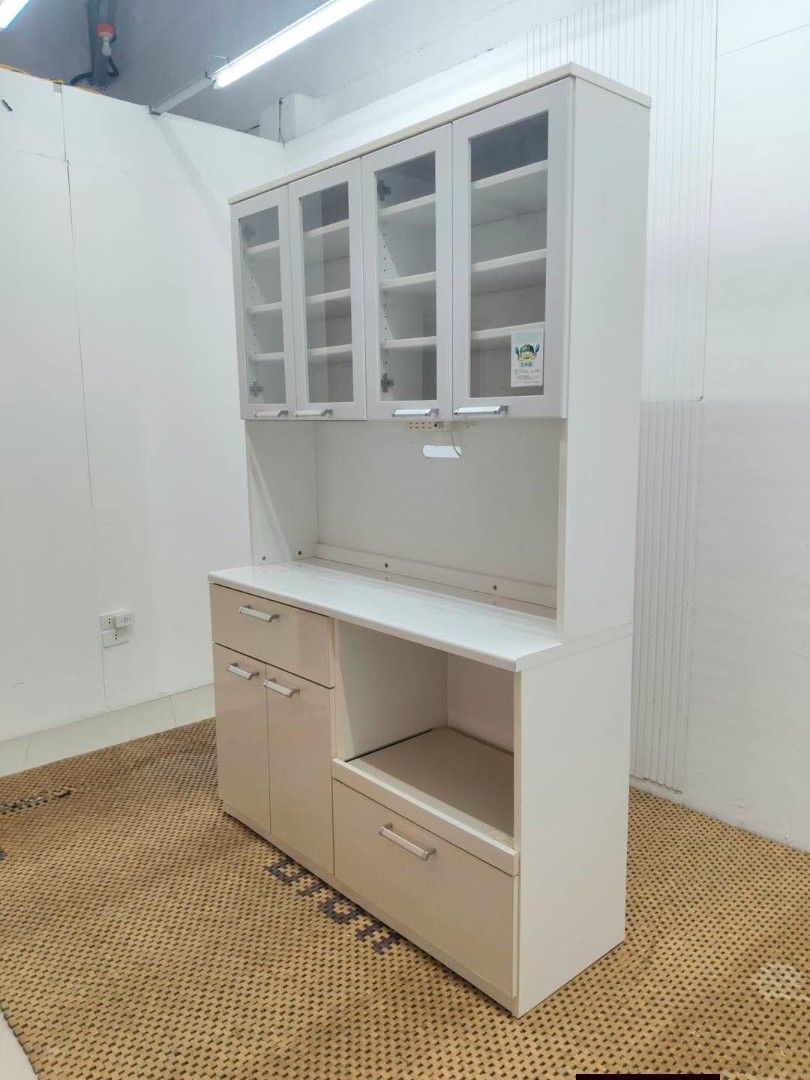 Kitchen Cabinet (Category: Shelves, Cabinets & Racks) located in Meycauayan. Submitted by marygracecasimiro (Listing ID 1465970281, Image 3). Description: Elegant White Kitchen Cabinet with Storage, and Countertop Price: 15,500 L53 x W17.5 x H81 In good condition♥️.