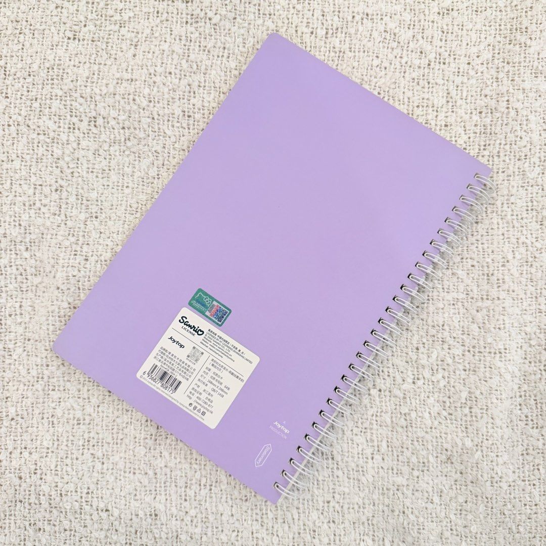 Kuromi Notebook (Category: Stationery & School Supplies) located in Manila. Submitted by na.vi (Listing ID 1466089536, Image 2). Description: w/ authentic tag and serial code at the rear side.