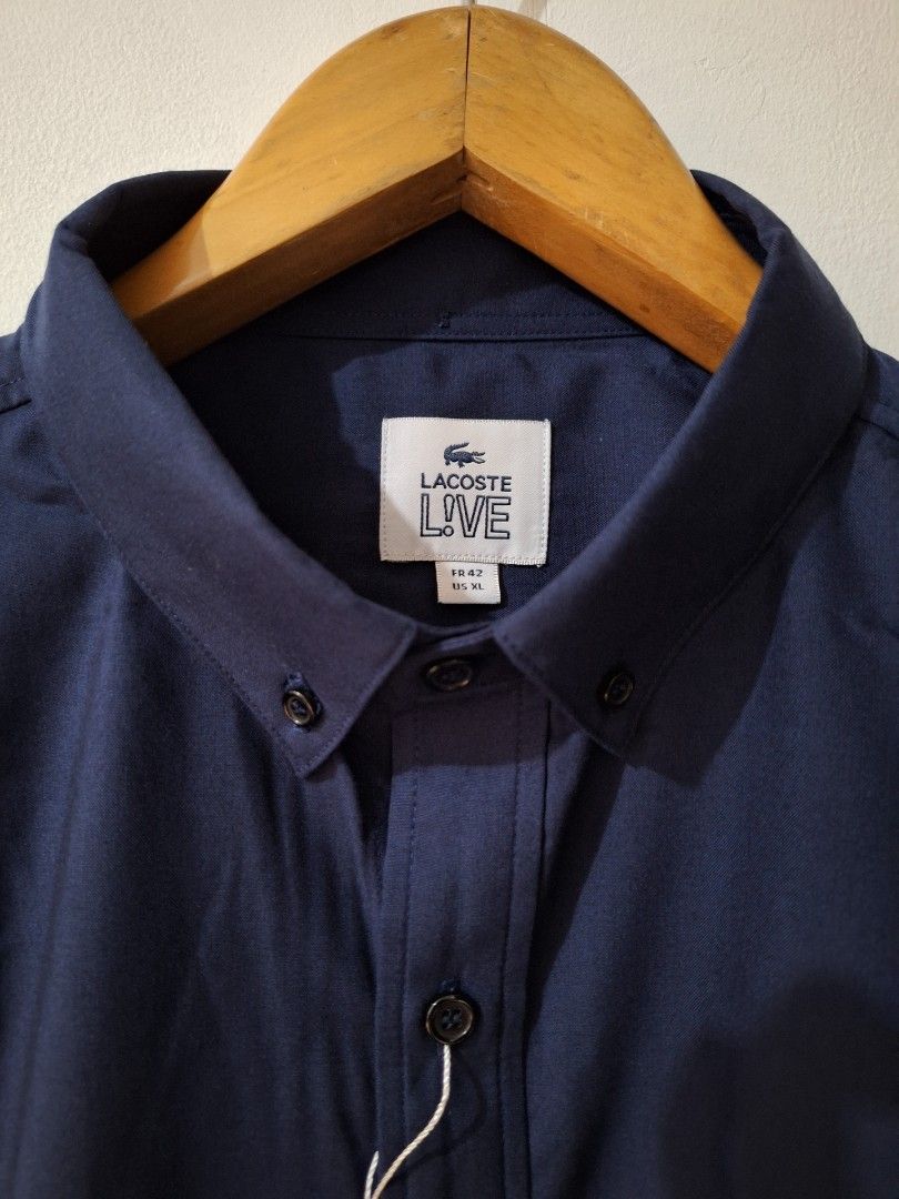Lacoste buttondown polo navyblue xl (Category: Formal Shirts) located in Santa Rosa. Submitted by pat0317 (Listing ID 1465991894, Image 3). Description: brandnew legit no issue lacoste button down polo navyblue large - 20x27.5 xl - 21x28.5 cod cop lalamove lbc j&t.