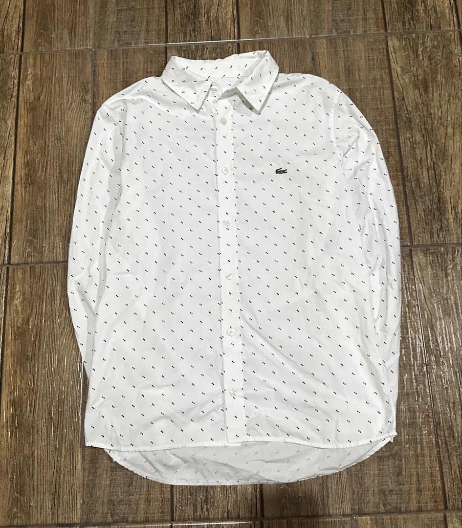 LACOSTE POLKA DOTS (Category: Formal Shirts) located in Manila. Submitted by urban-vintage_2 (Listing ID 1466119167, Image 1). Description: ISSUE: NONE (NEED WASH) MOP :GCASH (NO COD) SHIP VIA: LALAMOVE & J&T LOCATION: PASIG CITY LENGTH: 27 WIDTH : 20.