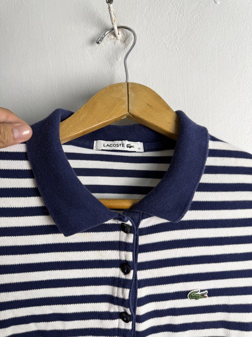 Lacoste polo shirt (Category: Shirts) located in Daraga. Submitted by mirandillaadrian (Listing ID 1466104960, Image 2). Description: Authentic 9.5/10 Small women Issue last 3 pic stain Yung last pic not visible nasa loob lang kasi siya.