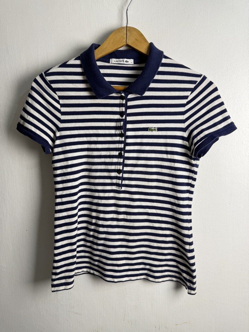 Lacoste polo shirt (Category: Shirts) located in Daraga. Submitted by mirandillaadrian (Listing ID 1466104960, Image 1). Description: Authentic 9.5/10 Small women Issue last 3 pic stain Yung last pic not visible nasa loob lang kasi siya.