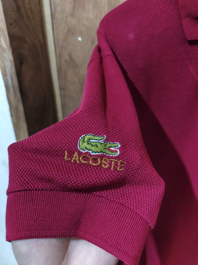 Lacoste Size 6 (Category: Tshirts & Polo Shirts ) located in Nasipit. Submitted by zaynzdrip (Listing ID 1466017637, Image 3). Description: color rate 10/10 with minor issue pinhole but not noticeable due to its design mesh or knitted fabric 24 width by 28 length.