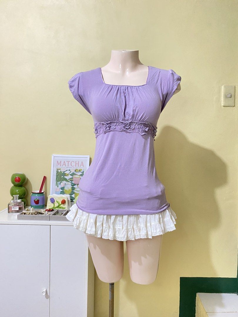 LAVENDER DAINTY COTTON TOP (Category: Others Tops) located in Dasmarinas. Submitted by hannah.oakph (Listing ID 1466018306, Image 1). Description: med to large.