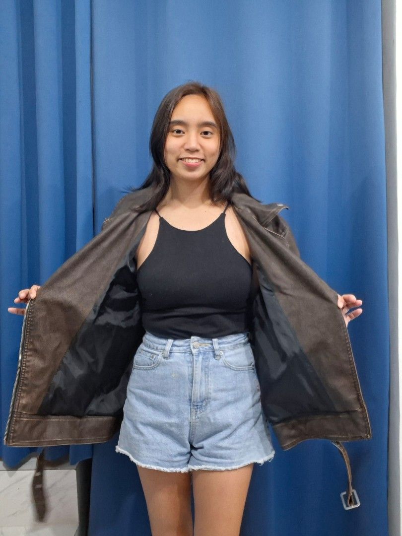 H&M Leather Jacket (Category: Coats, Jackets and Outerwear) located in Quezon City. Submitted by clairy_fairy (Listing ID 1466154152, Image 3). Description: .