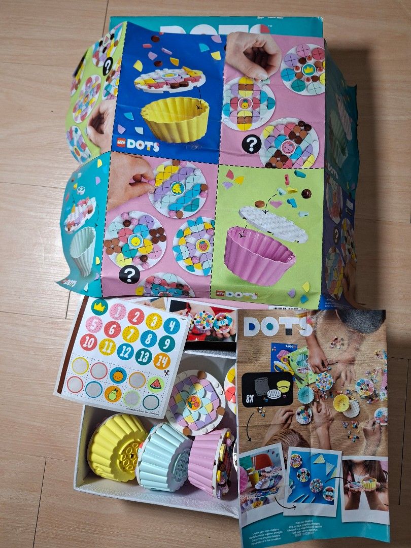 LEGO DOTS Creative Party Kit 41926 (Category: Lego & Building Sets) located in Baguio. Submitted by restyrille77846 (Listing ID 1465983359, Image 2). Description: - LEGO DOTS Creative Party Kit (Set 41926) - Includes 622 pieces to build and decorate fun cupcakes with removable lids - Opened box, but 100% complete with all original colorful mosaic tiles and instruction booklets - Ideal activity for kids' parties, playdates, or group crafting.