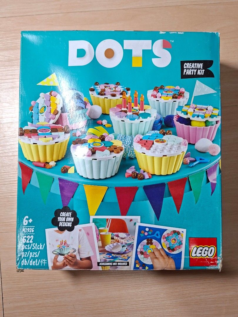 LEGO DOTS Creative Party Kit 41926 (Category: Lego & Building Sets) located in Baguio. Submitted by restyrille77846 (Listing ID 1465983359, Image 1). Description: - LEGO DOTS Creative Party Kit (Set 41926) - Includes 622 pieces to build and decorate fun cupcakes with removable lids - Opened box, but 100% complete with all original colorful mosaic tiles and instruction booklets - Ideal activity for kids' parties, playdates, or group crafting.