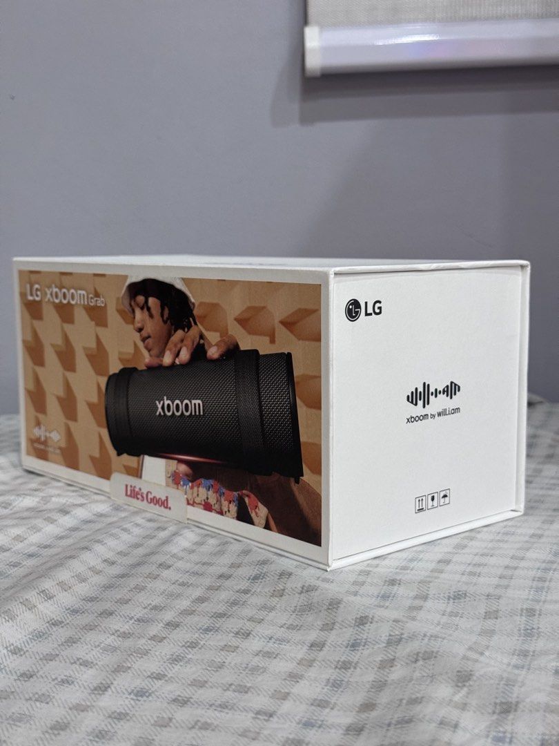 LG xboom Grab bluetooth speaker (Category: Soundbars, Speakers & Amplifiers) located in Manila. Submitted by altabl123 (Listing ID 1465973822, Image 1). Description: - Brand new & factory-sealed: 100% unopened and pristine condition - Collab with will.i.am: Stylish grab-and-go design featuring the convenient XBOOM Magic Strap - Smart tech built-in: AI Sound, AI Calibration, and dynamic AI Lighting - Built tough: Passed military standard tests for