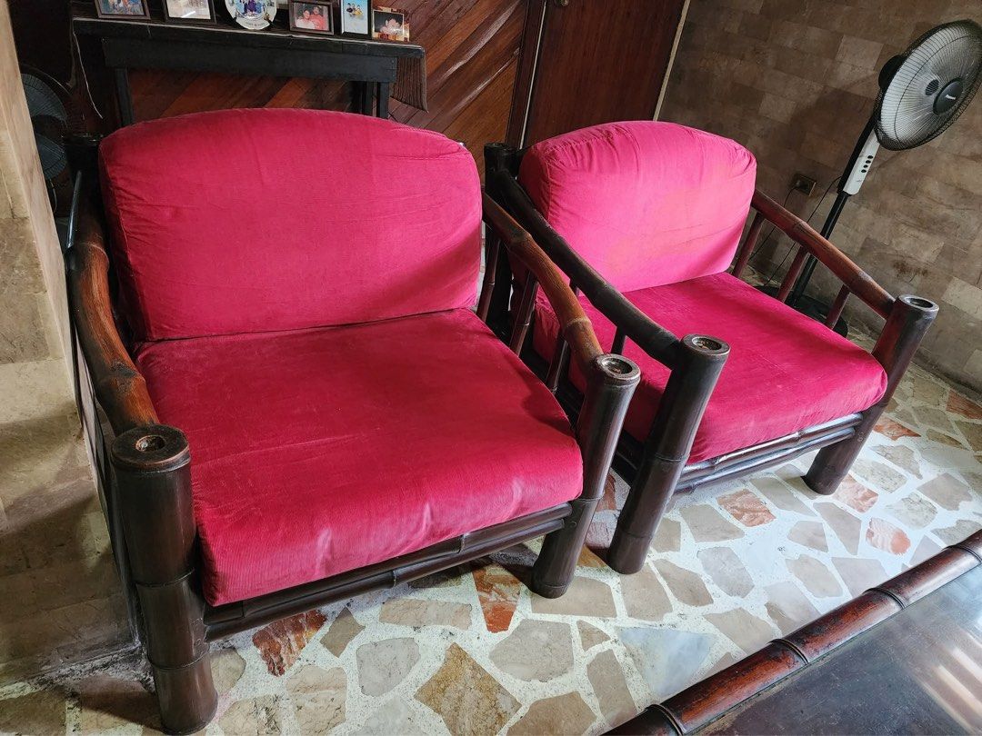 Living Room Sofa Set with Center and Side Tables (Category: Sofas) located in Manila. Submitted by nicsisidro (Listing ID 1466044543, Image 3). Description: Complete customized living room sofa set: 1 big couch (6-seater) 2 smaller couches (1-2 seater) 2 side tables 1 center table Includes cushions and free 2 sets of pillowcase Material: Bamboo Price negotiable SF/pick-up c/o buyer Location: near UST Manila .