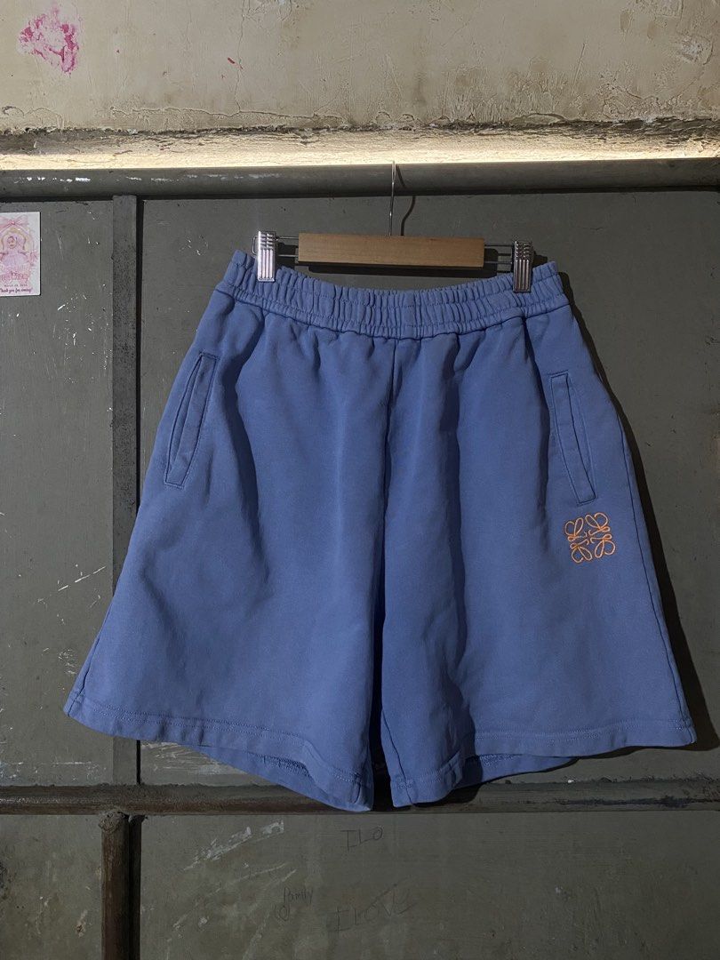 Loewe Embroidered Logo Anagram Sweatshort (Category: Luxury Apparel) located in Naga. Submitted by hubthrift2 (Listing ID 1466022175, Image 1). Description: Details Ang Measurement Of Loewe Size Medium on Tag Waist-26.5 up to 40 stretchy Length-19 Leg Hple-13 Color rate-10/10 No issue Need wahs only.