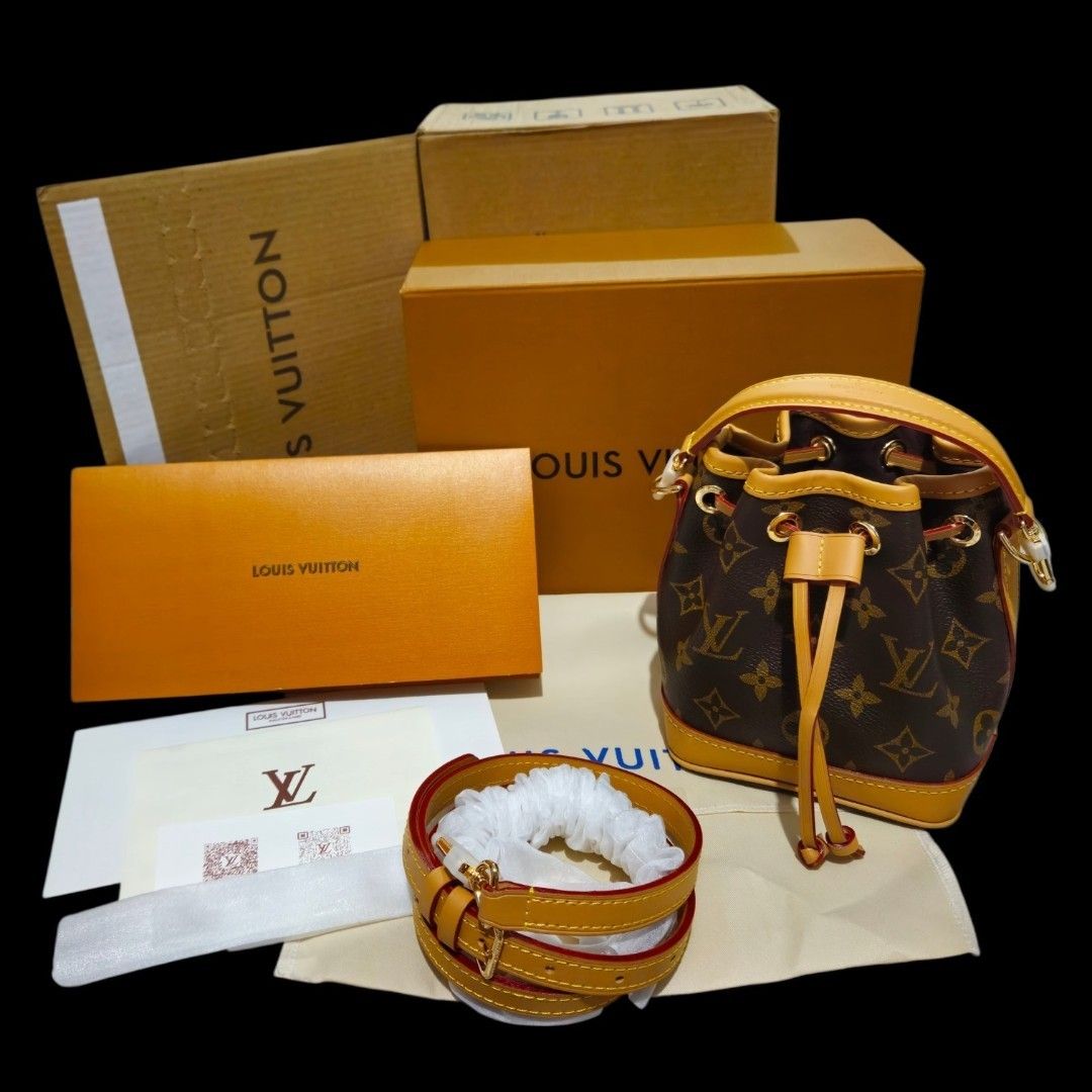 Louis Vuitton Nano Bucket Bag (Category: Shoulder Bags) located in Caloocan City. Submitted by zoetormojal.18d615 (Listing ID 1466025101, Image 2). Description: Louis Vuitton Neo Noe Nano in Monogram Canvas Bucket Bag - Classic Monogram Canvas with Vachetta Leather Trim - Secure Drawstring Closure - Includes Original Dust Bag, Box etc. - Adjustable Strap for Versatile Wear - Brand new RSF: Educational funds - Coded scannable microchip - Pickup is