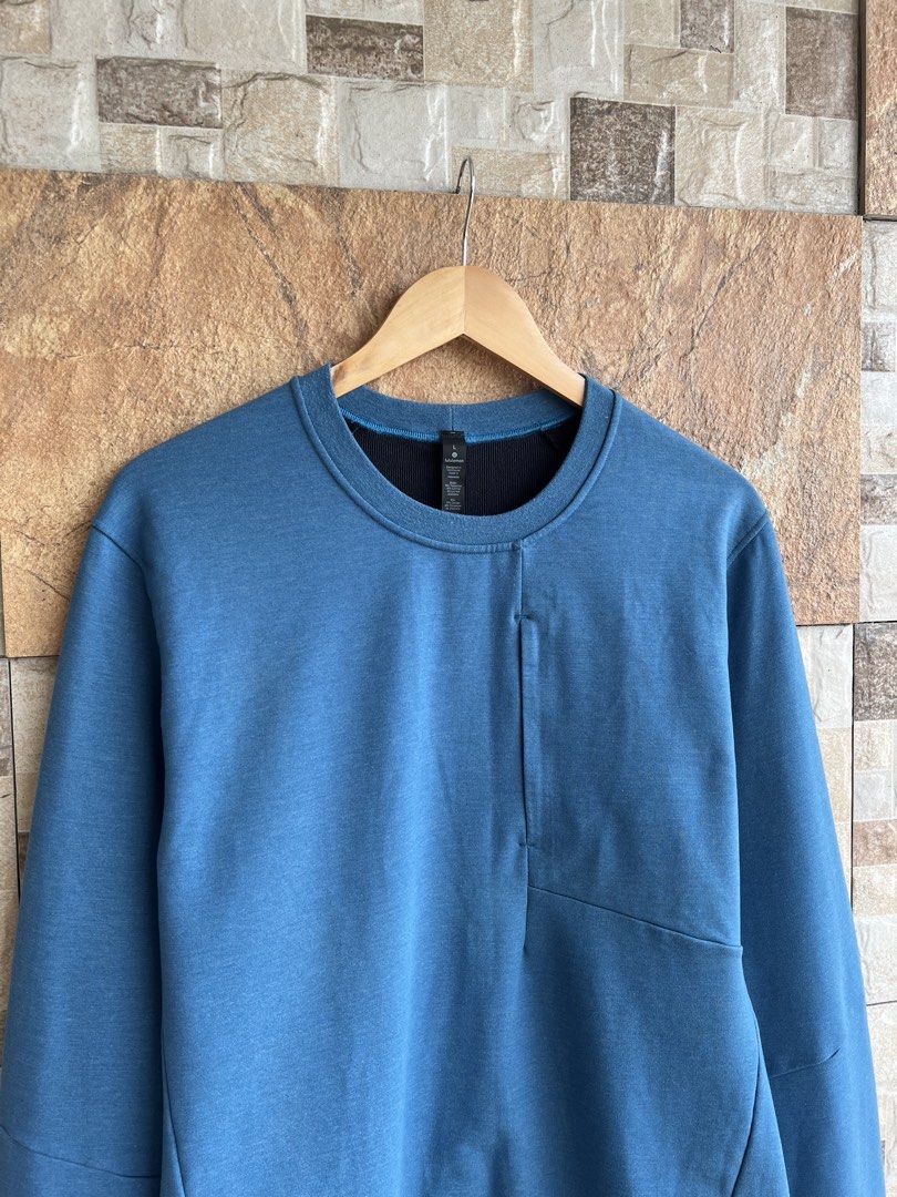 LULULEMON - CITY SWEAT CREWNECK (Category: Coats, Jackets and Outerwear) located in Bacolod City. Submitted by timelessbyjosh (Listing ID 1466034182, Image 3). Description: BEST FOR CASUAL & COZY OUTFITS SIZE : LARGE ACTUAL COLOR : HEATHER BLUE COLOR RATE : 9 OUT OF 10 CONDITION : EXCELLENT MATERIAL : 50 % POLYESTER , 45 % COTTON & 5 % LYCRA MADE IN : INDONESIA FLAWS : NONE DIMENSIONS LENGTH - 28 WIDTH ( ARMPIT TO ARMPIT ) - 22 SHOULDER TO SHOULD