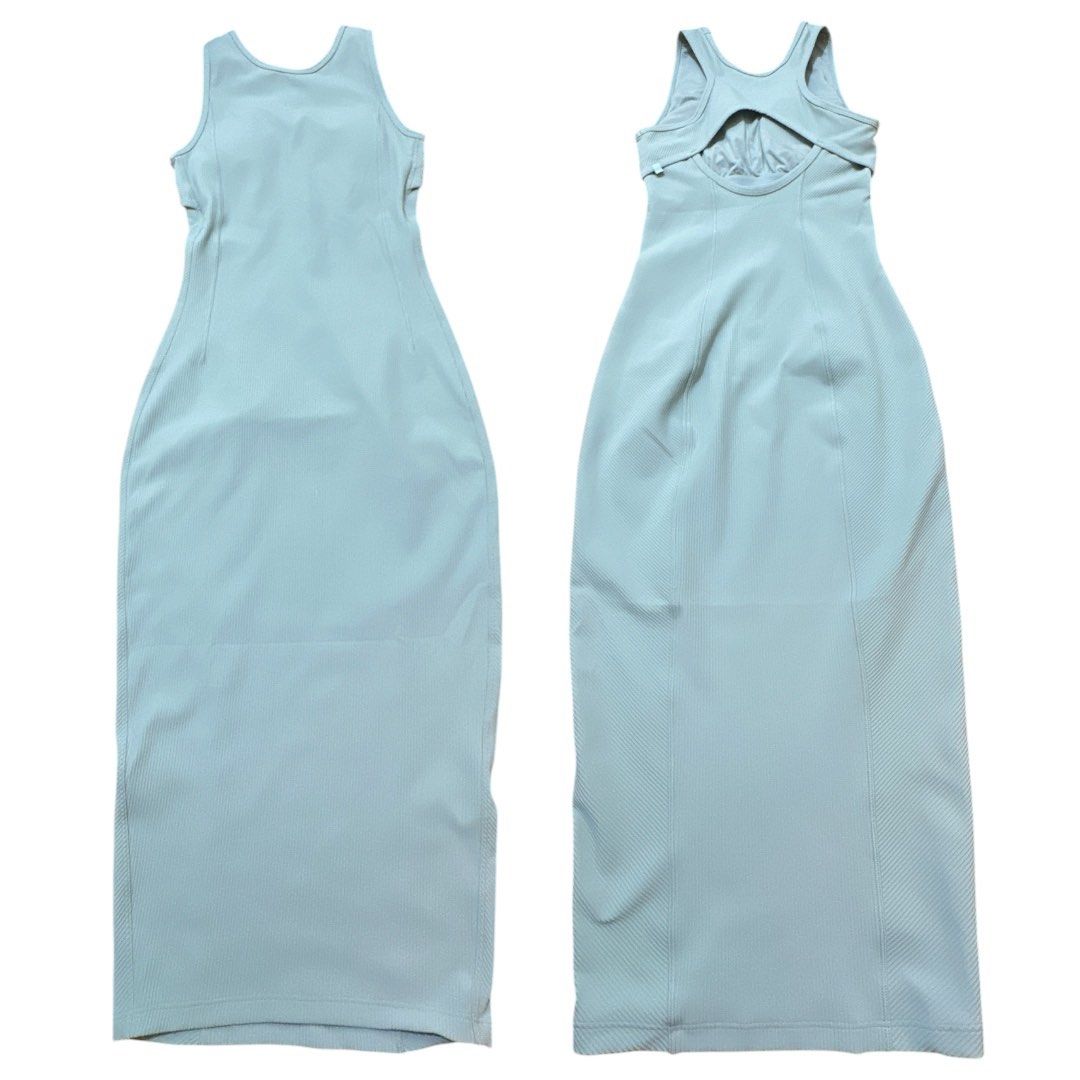 Lululemon Brunch and back dress (Category: Dresses) located in Cavite. Submitted by finders_haven (Listing ID 1465985937, Image 2). Description: LENGTH: 42” Actual color on when worn pic. On website “silver blue” but more on the side of green. EUC, padded.