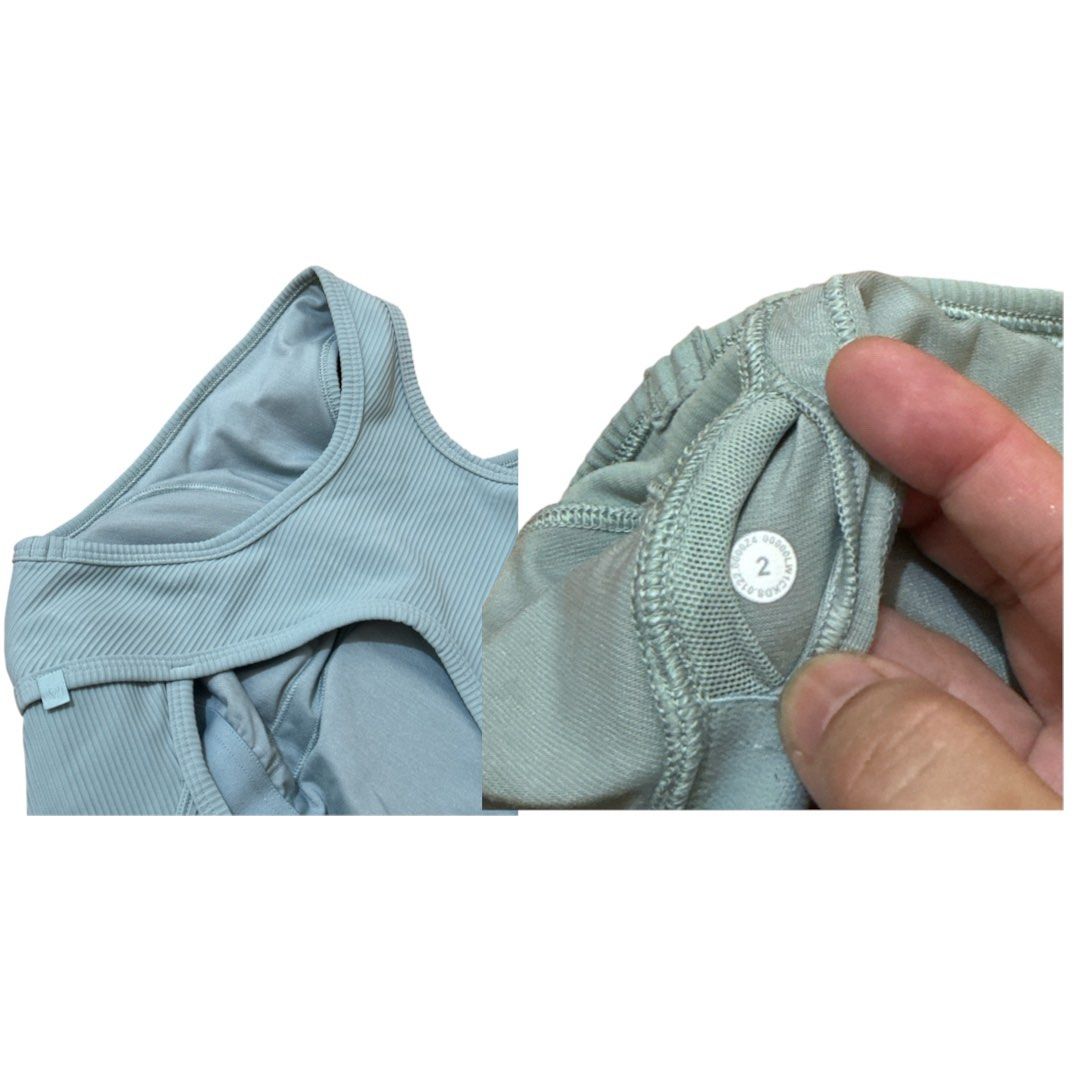 Lululemon Brunch and back dress (Category: Dresses) located in Cavite. Submitted by finders_haven (Listing ID 1465985937, Image 3). Description: LENGTH: 42” Actual color on when worn pic. On website “silver blue” but more on the side of green. EUC, padded.