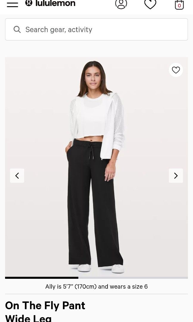 Lululemon on the fly wide leg pants(authentic) (Category: Jeans) located in San Jose. Submitted by garments17 (Listing ID 1465918935, Image 1). Description: - Brand: Lululemon - Color: Solid Black - Size: 12 (Tag attached) - Fit: Relaxed fit through the legs with a wide-leg design - Waist: Mid-rise elastic waistband with adjustable drawstring - Details: Classic subtle Lululemon logo stamped on the leg - Condition: Brand new with tags.