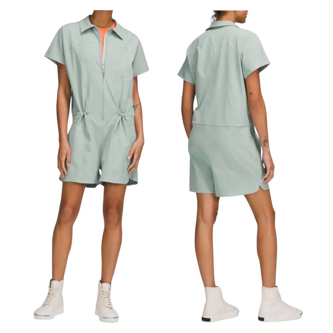 Lululemon Stretch Rib Pocketed Romper (Category: Rompers) located in Cavite. Submitted by finders_haven (Listing ID 1465987405, Image 1). Description: EUC ACTUAL COLOR ON WHEN WORN PIC. Loose fit with a little extra room. 3” inseam length. Front pockets with interior card sleeve. Cinchable drawcord at waist. .