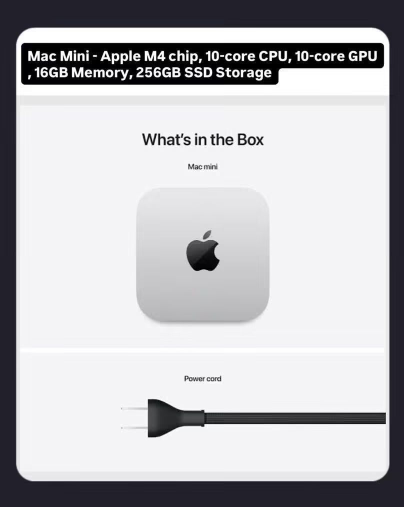 Mac Mini (Category: Desktops) located in Caloocan City. Submitted by anna_banana18 (Listing ID 1466010719, Image 2). Description: #Mac #Mini Desktop Computer Apple M4 chip, 16GB Memory, 256GB SSD Storage #MacminiM4 Features: • The mini-est, Most Affordable Mac with Mighty Performance. • New Ultracompact Design with a Wide Array of Front and Back Ports. • The Powerful M4 Chip Delivers Spectacular Performance So Everything Feels Snappy and Fluid. •
