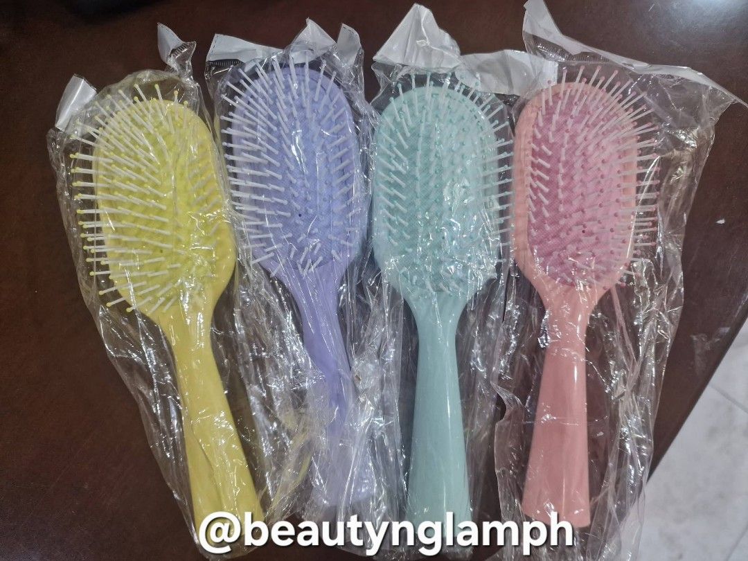Macaron Hair Brush(Big) (Category: Hair) located in Quezon City. Submitted by floreskari78555 (Listing ID 1466056911, Image 2). Description: FOR SALE: Macaron Hair Brushes (Big Size) ✨ Pastel-colored air cushion massage hairbrushes with smooth, rounded handles. Available in Light Blue, Lavender, Yellow, and Pink. ​PERFECT FOR GIVEAWAYS: ​Kiddie & Pastel-themed parties ​Gender Reveals ​Birthday souvenirs ​Hair care brand promotions ​PRICING OPTION
