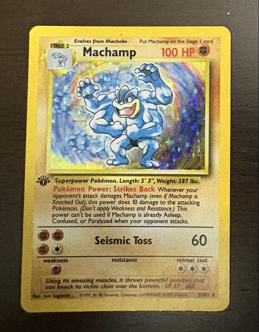Machamp 8/102 Rare (Category: Raw Singles) located in Manila. Submitted by happywhitedog (Listing ID 1466029536, Image 1). Description: - Original Machamp first edition card - RFS: Need funds, not collecting and not playing. - Can bundle with other cards for a better price.