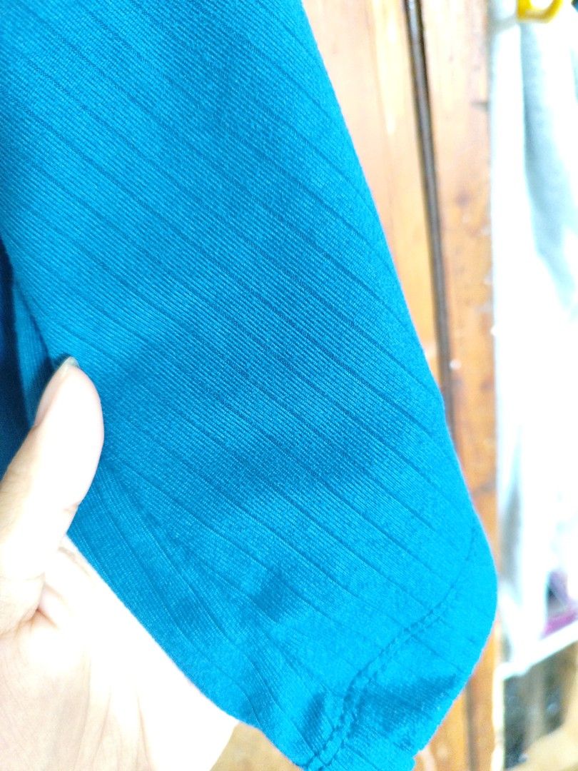 Mafie Nikki Top (Category: Blouses) located in Mandaluyong City. Submitted by luxienn (Listing ID 1465972142, Image 3). Description: Mafie Nikki Top Never Used Size: Medium to Large Color: Teal Fabric: Ribbed Knit Rfs: Doesn't suit me.