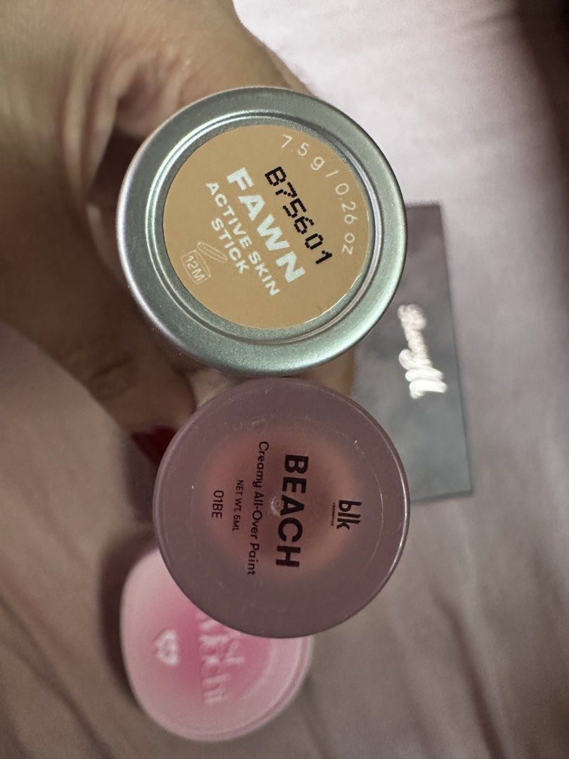 Makeup Bundle - Issy, Barry M, bnb, blk Cosmetics (Category: Makeup) located in Quezon City. Submitted by mattehealy (Listing ID 1465969222, Image 2). Description: - 4-piece everyday makeup bundle - Issy Active Skin Stick in Fawn - Barry M Nude & Rich Eyeshadow Palette - bnb Moist Mochi Paste Powder Blush - blk Cosmetics Creamy All-Over Paint in Beach - Selling strictly as a set.