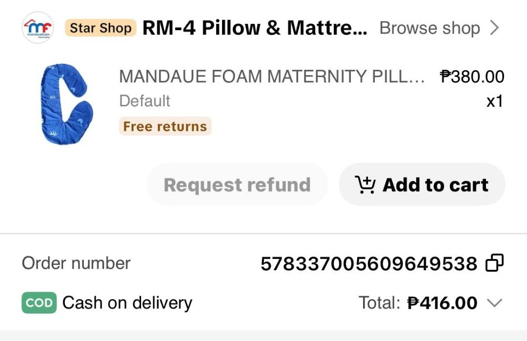 Mandaue Foam C-Shaped Maternity Pillow (Category: Maternity Care) located in San Pablo. Submitted by izablessed (Listing ID 1466095123, Image 3). Description: - Brand: Mandaue Foam - Item: C-shaped Full Body Support Pillow - Color: White - Dimensions: 52 x 30 x 13 inches - Features: Ergonomic design that provides essential support for the neck, back, and belly, making it ideal for pregnancy.