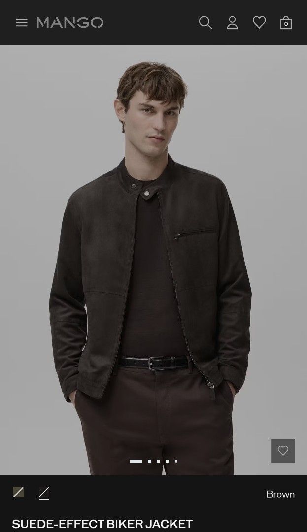 Mango Suede Effect Biker Jacket (Category: Coats, Jackets and Outerwear) located in Makati City. Submitted by cmiguel1234 (Listing ID 1466035496, Image 3). Description: Suede Effect Biker Jacket Brand New Size M With tag Measurements in last pic Makati BGC Ortigas meetup .