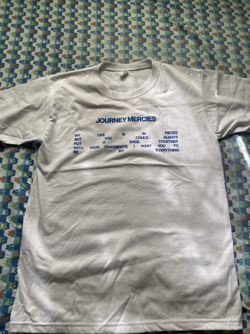 Mark Lee Journey Mercies Shirt (Category: Shirts) located in Quezon City. Submitted by lovedbytali (Listing ID 1466124284, Image 1). Description: - never been used - bought from twitter (x) ; @/82ndrockstar - size s - w complete inclusions rfs: wrong size.