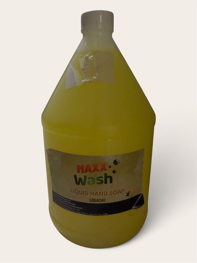 Maxx Wash Liquid Hand Soap Lemon 1 Gallon (Category: Detergents) located in Pasig City. Submitted by burtonxxx (Listing ID 1466000232, Image 1). Description: - Product: Maxx Wash Liquid Hand Soap - Size: Full 1 Gallon Jug - Scent: Refreshing Lemon .