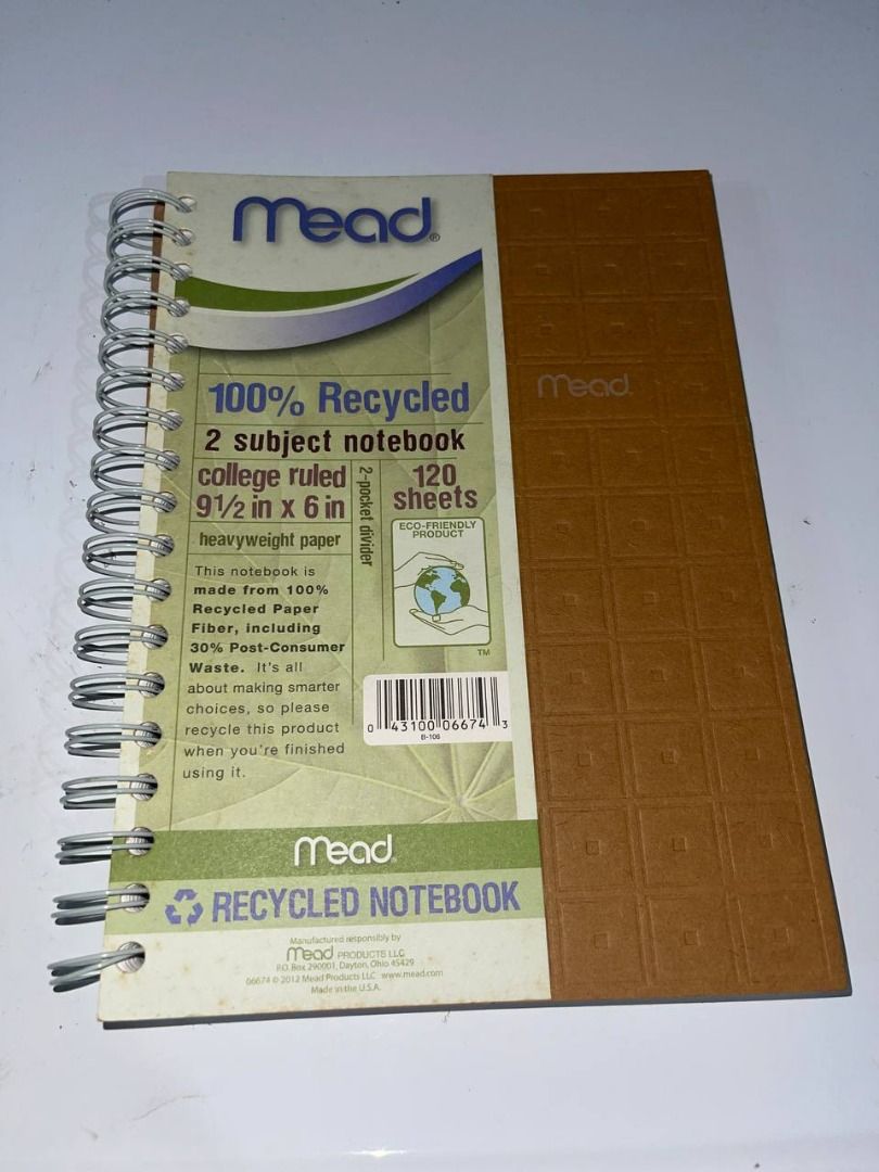 Mead brown grid texture spiral notebook (Category: Stationery & School Supplies) located in Quezon City. Submitted by randomseller09 (Listing ID 1466063066, Image 2). Description: In great condition. Never been used. Was just stored at our old house so I'm selling it. - Brand: Mead - Cover: Textured brown with embossed geometric grid pattern - Binding: Sturdy white side spiral - Material: Durable cardboard cover for extra protection - Condition: 