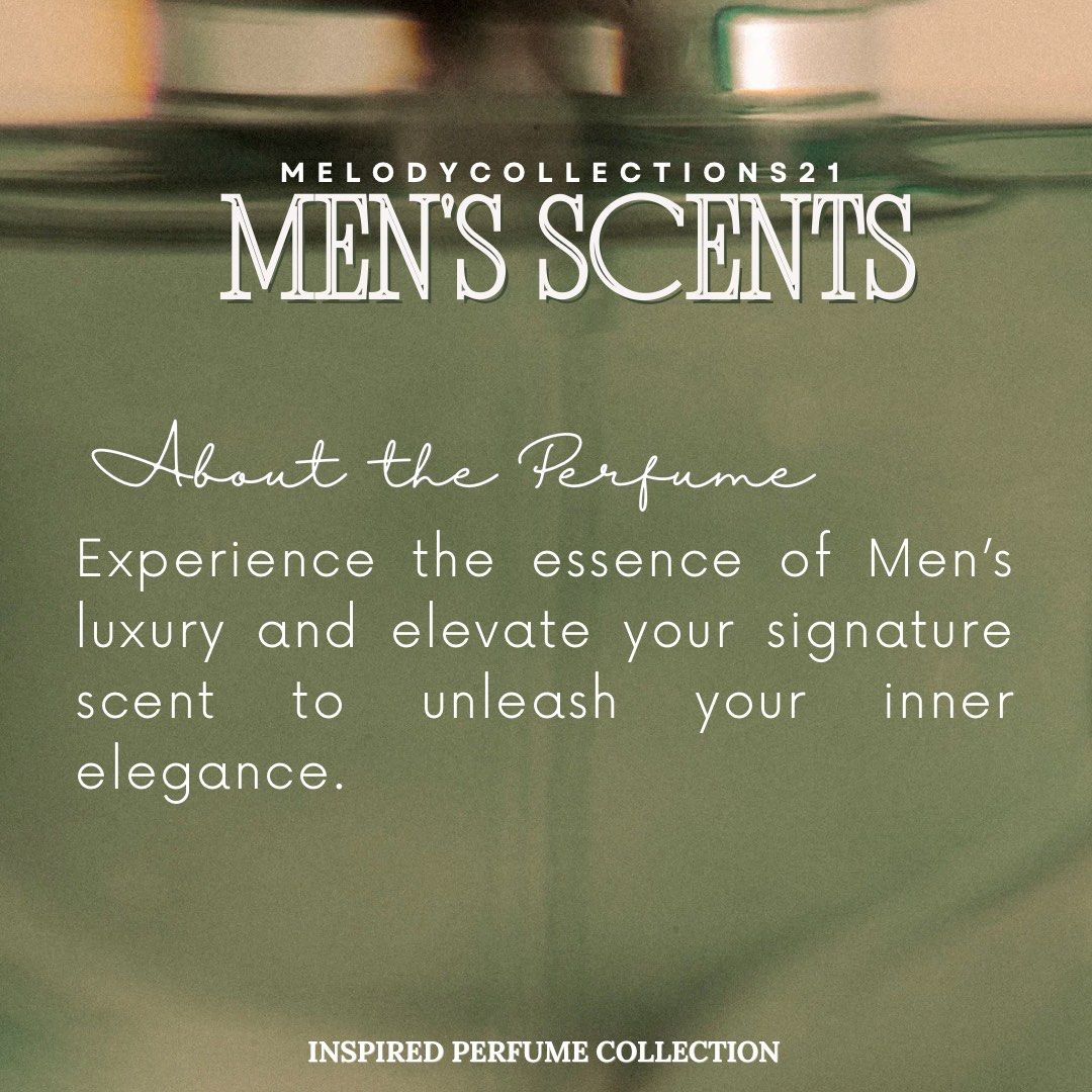 Men’s Luxury Inspired perfume (Category: Men's Grooming) located in Muntinlupa City. Submitted by ivyxfolklore (Listing ID 1465925306, Image 1). Description: Price starts at 250 DM ME FOR MORE INFO! Available scents: MEN’S SCENTS 2026 1. 1 Million – Paco Rabanne (Spicy, woody, sweet) 2. D&G Light Blue Intense (Citrus, aromatic, woody) 3. Sauvage – Dior (Fresh, spicy, woody) 4. Versace Eros (Fresh, citrus, woody) 5. Lacoste Essential (Citrus, arom