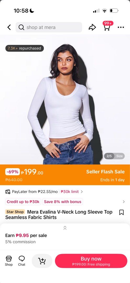 Mera Evalina Top (Category: Longsleeves) located in Manila. Submitted by serra_shop (Listing ID 1466114024, Image 1). Description: Mera Evalina Top Used once Body hugging Size: Small Location: Pampanga Courier: J&T.