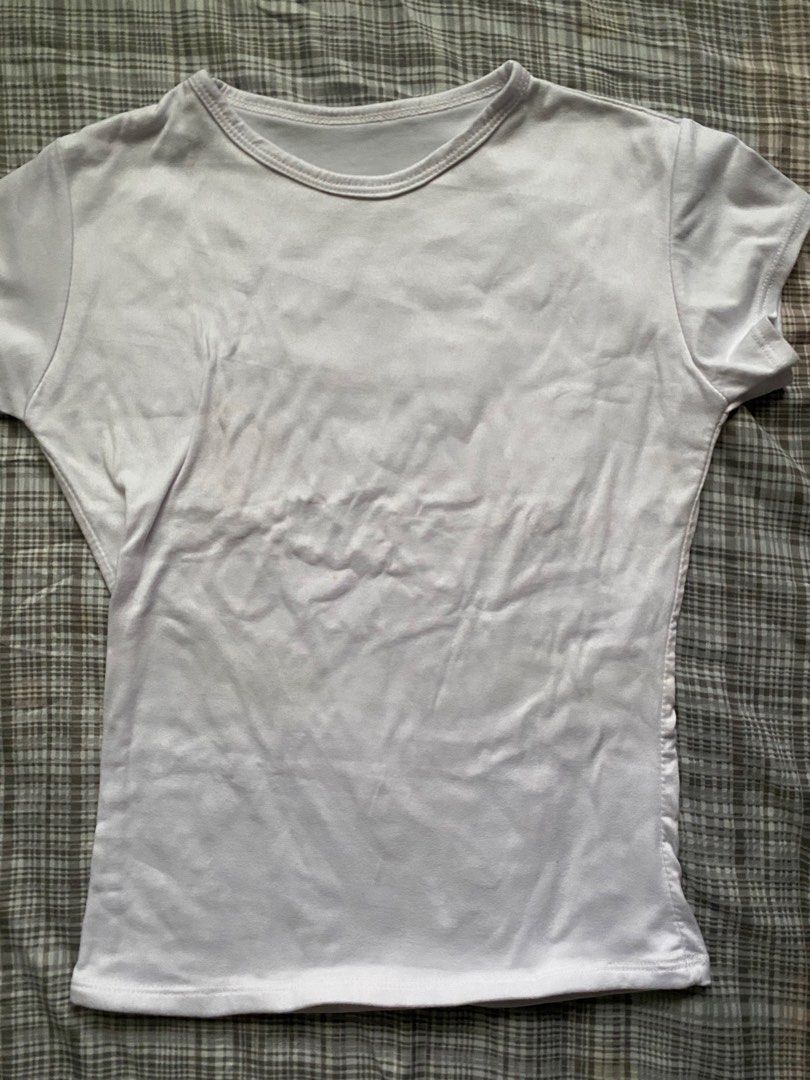 Michi White Full length shirt (Category: Shirts) located in Quezon City. Submitted by lovedbytali (Listing ID 1466126180, Image 1). Description: stretchable; can fit s-m worn once.