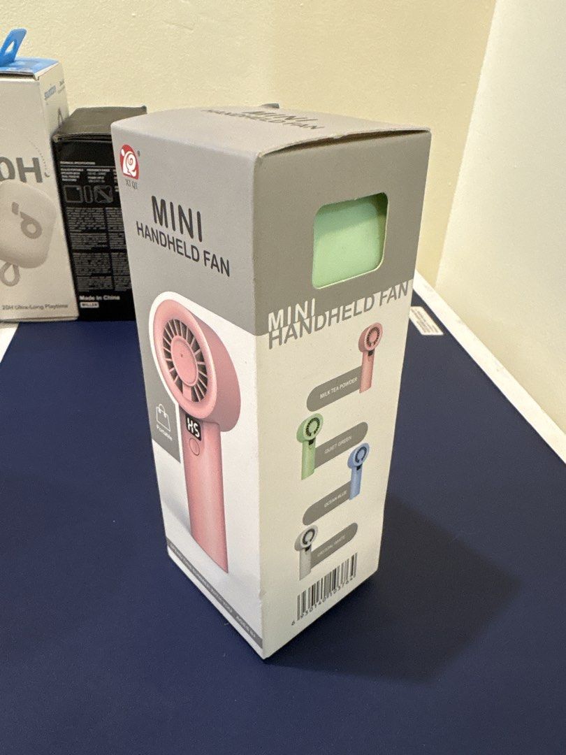 Mini Handheld Fan Portable USB Type-C 5-Gear Adjustment (Category: Fans) located in Manila. Submitted by dobronxsglazer (Listing ID 1466048014, Image 1). Description: - Color: Quiet Green - 5 gear adjustments with natural wind mode - Compact size: 161 x 62 x 57 mm - Battery capacity: 800mAh - Charging time: 2 to 3 hours via USB Type-C - Output power: 5W - Type-C cable included - Original box packaging unopened, but not in perfect condition RFS: D