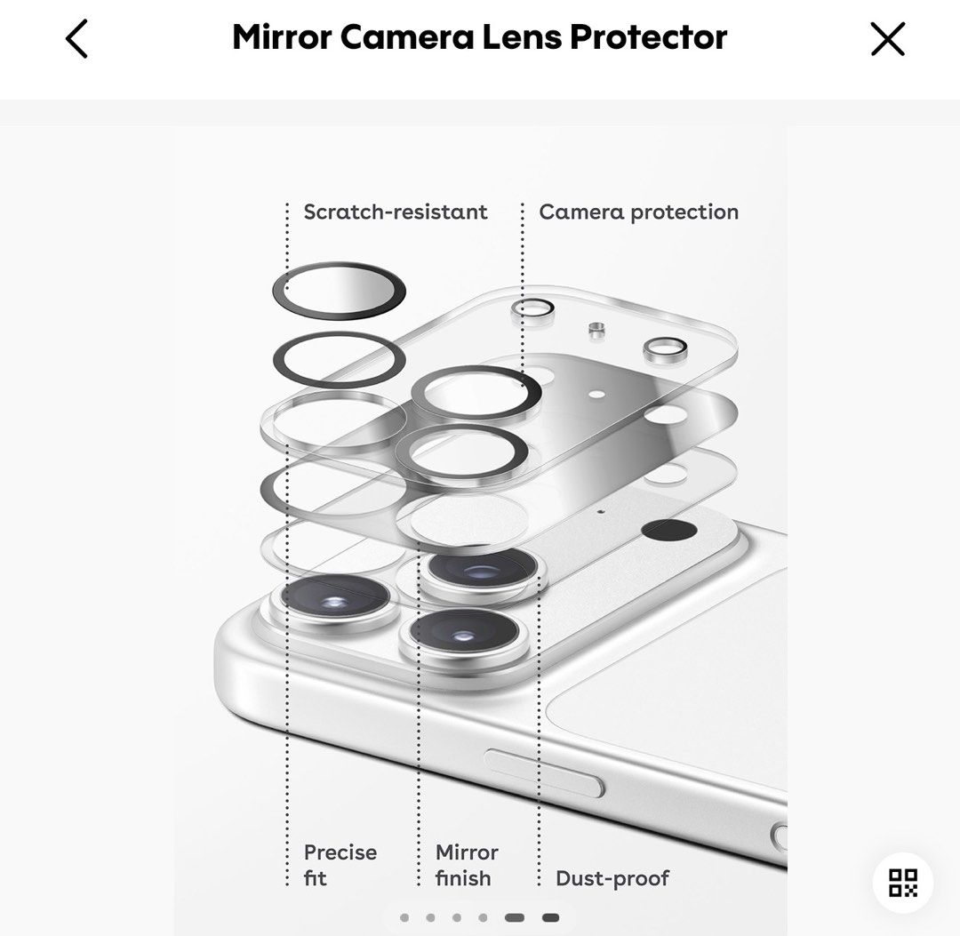 Casetify original Mirror Camera Lens Protector for iPhone 18 Pro Max (Category: Lens & Kits) located in Quezon City. Submitted by authenticprelovedbykate (Listing ID 1466058759, Image 2). Description: - Designed exclusively for iPhone 18 Pro Max with a sleek mirror finish - Scratch-resistant surface safeguards your camera glass from daily wear - Dust-proof design seals out dirt and pocket lint - Precise cutouts ensure perfect alignment without bl