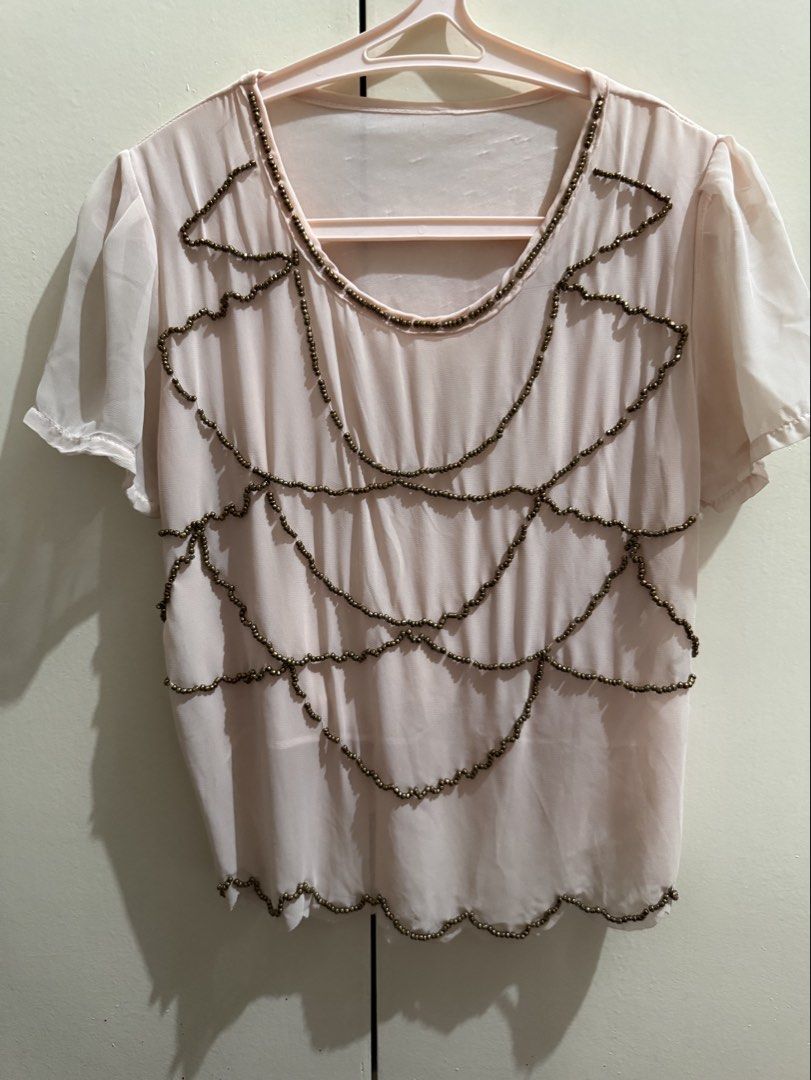 Miss Selfridge beaded blouse (Category: Blouses) located in Makati City. Submitted by prebykris (Listing ID 1466138610, Image 2). Description: Used once for a work event RFS: decluterring.