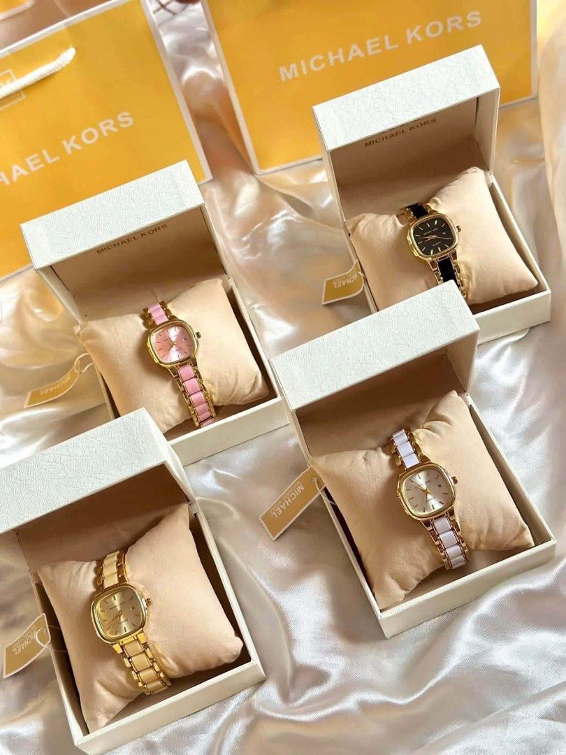 MK Elegant Gold-Tone Square Case Watch (Category: Women's Watches) located in Quezon City. Submitted by stuffs.hellyy (Listing ID 1466150878, Image 2). Description: Japan Machine with can & paper bag.
